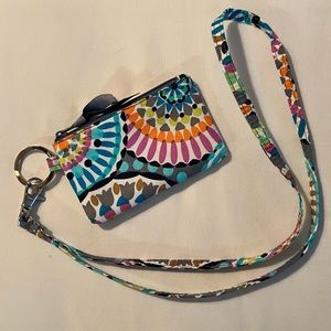 NWOT Sunny Medallion Zip ID and lanyard Vera Bradley